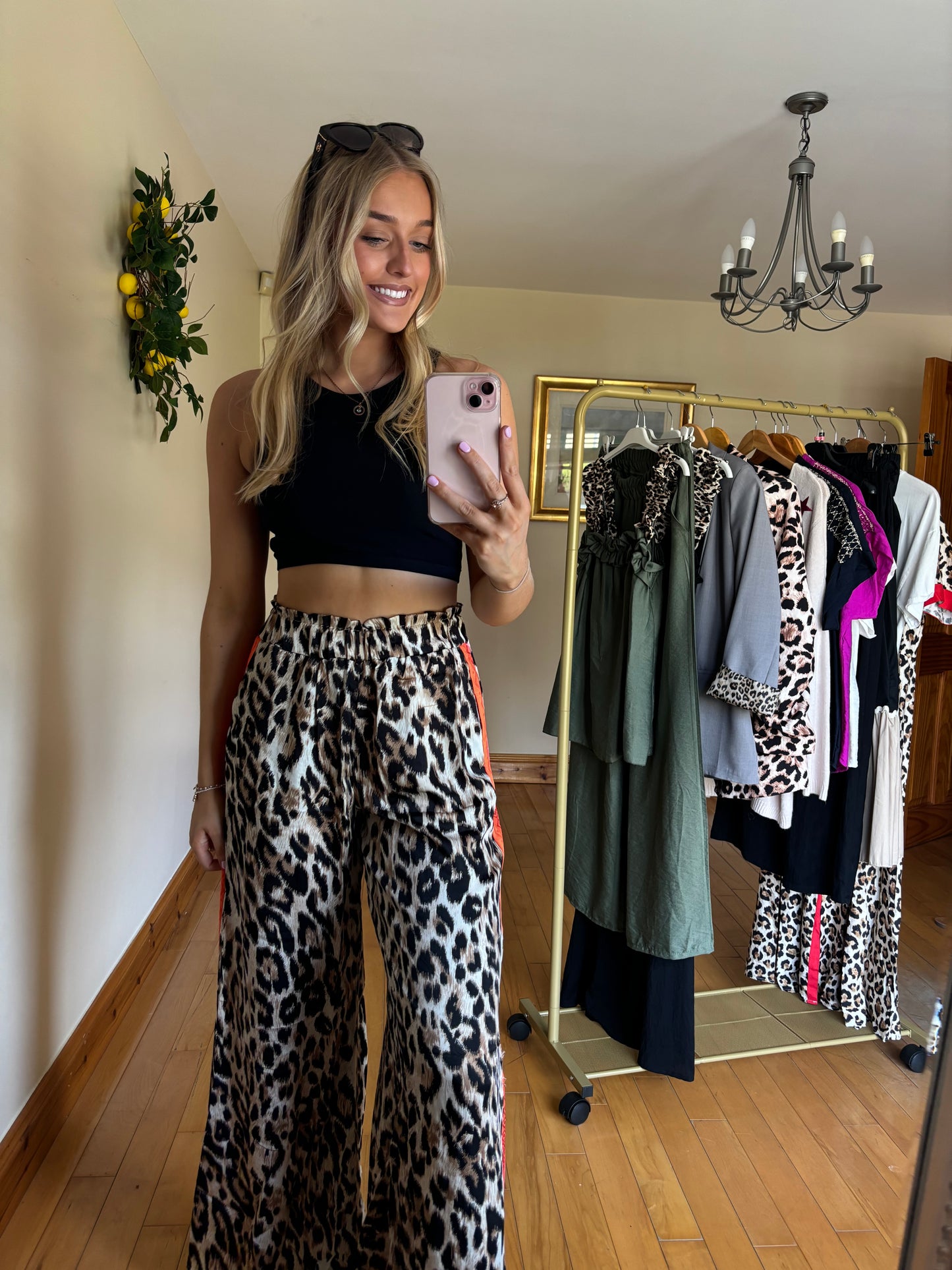 Leopard print trousers